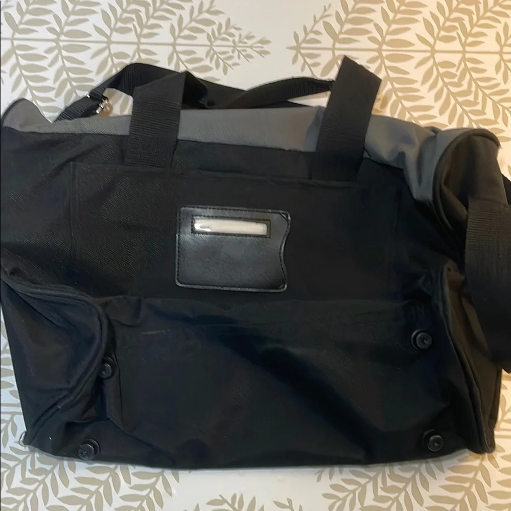 Pierre Cardin Black and Gray Duffel Bag Sporty and Durable